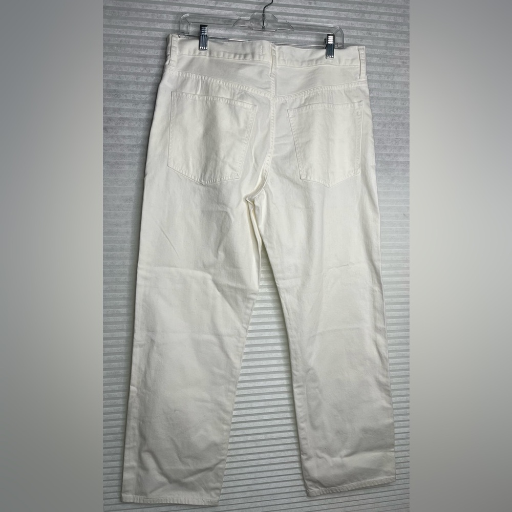 MADEWELL LowSlung Straight Pants  White High Rise Size 30 Office Academia Preppy - Picture 5 of 12